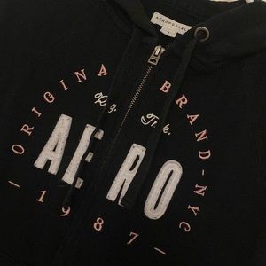 Aeropostale Black Zip Hoodie Jacket size Small